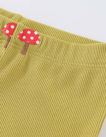 Mushroom Print Flared Leggings